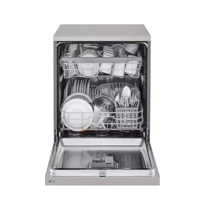 LG QuadWash Steam Dishwasher 14 Place Settings Silver LG QuadWash Dishwasher with TrueSteam Technology