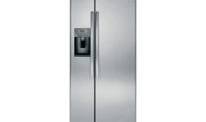 GE Side-by-Side Refrigerator with Water and Ice Dispenser Unmatched Convenience and Efficiency GE Side-by-Side Refrigerator with Water and Ice Dispenser Unmatched Convenience and Efficiency
