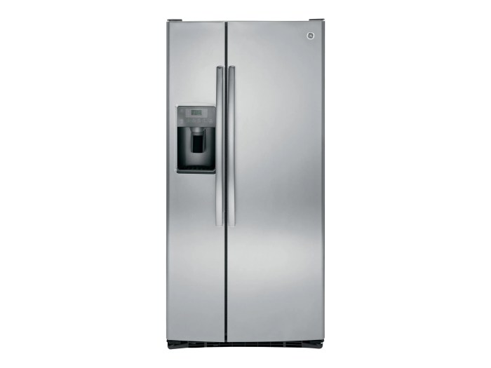 GE 23-cu ft Side-by-Side Refrigerator with Ice Maker, Water and Ice ... GE Side-by-Side Refrigerator with Water and Ice Dispenser
