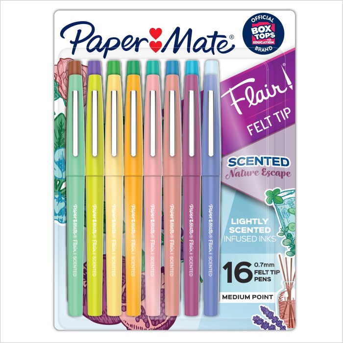 Paper Mate Flair Scented Felt Tip Pens, Assorted Nature Escape Scents ... Paper Mate Flair Felt Tip Pens Assorted Colors