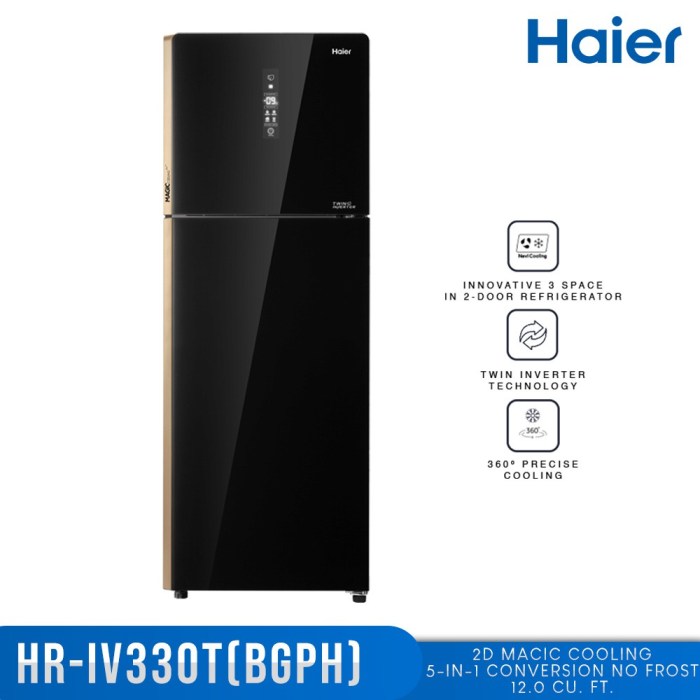 HAIER 2 Door Inverter Refrigerator 9.6CUFT HRF-IV260VNF | HMR Shop N' Bid Haier Frost Free Double Door Refrigerator with Inverter Compressor